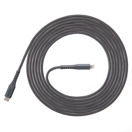 Ventev Chargesync Alloy USB C to Apple Lightning Cable 10ft, Steel AC10-STL256520
